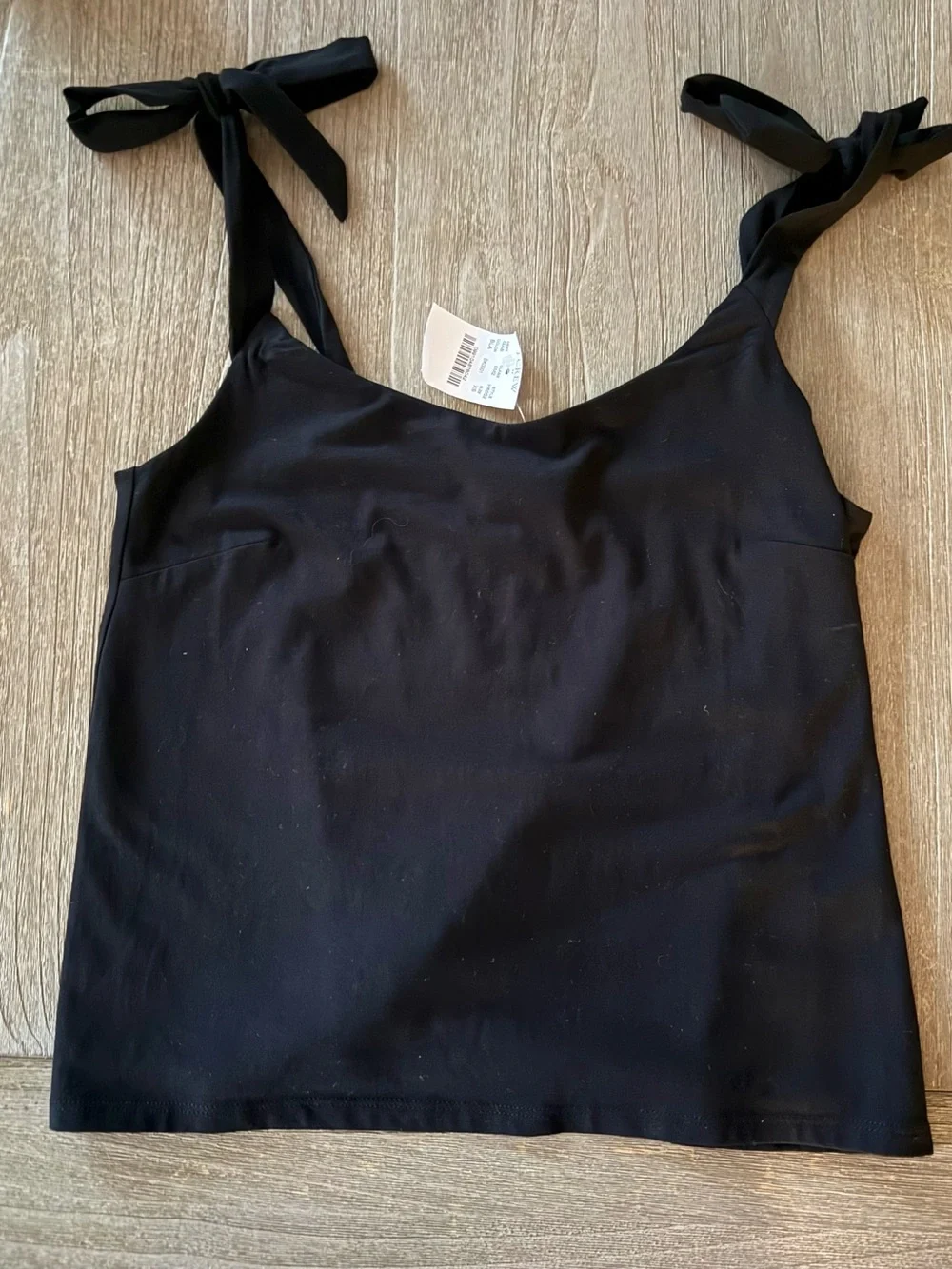 J. Crew Cotton Cami Black Tie-Shoulder NWT size xs